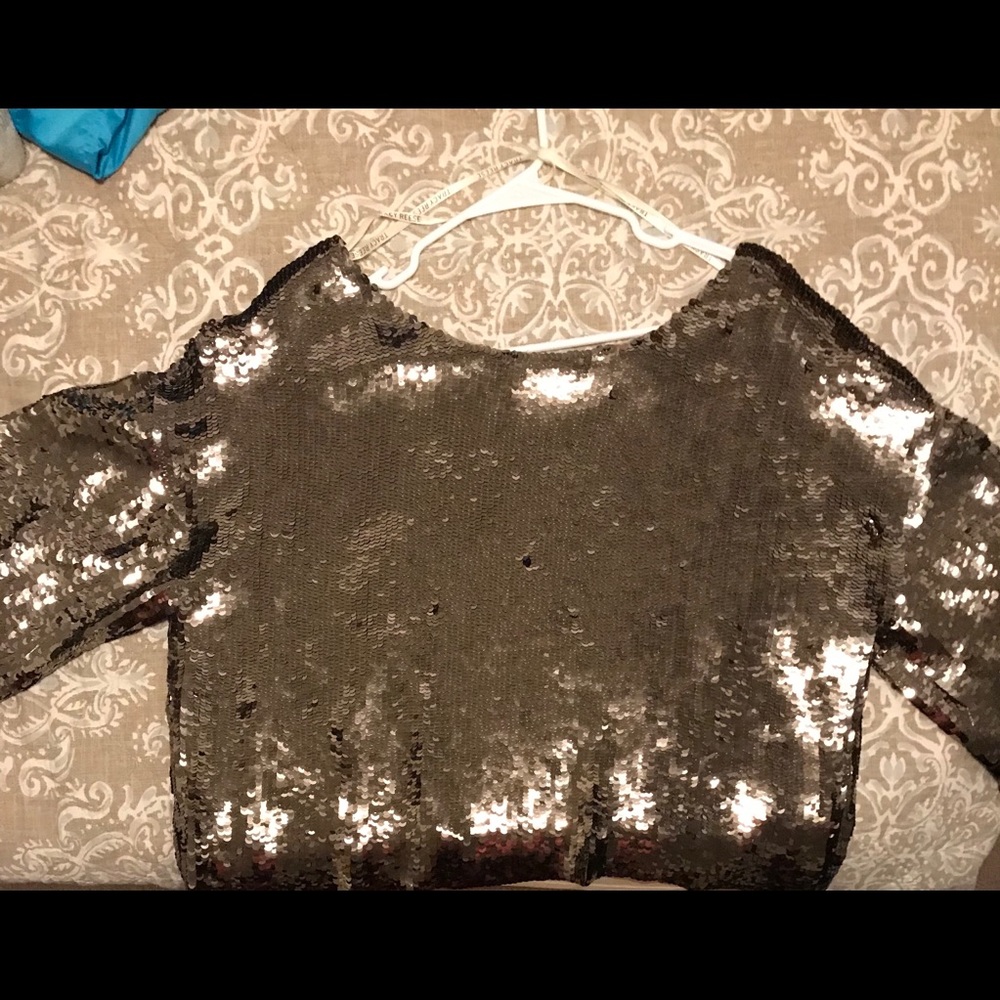Tracy Reese black label sequin top